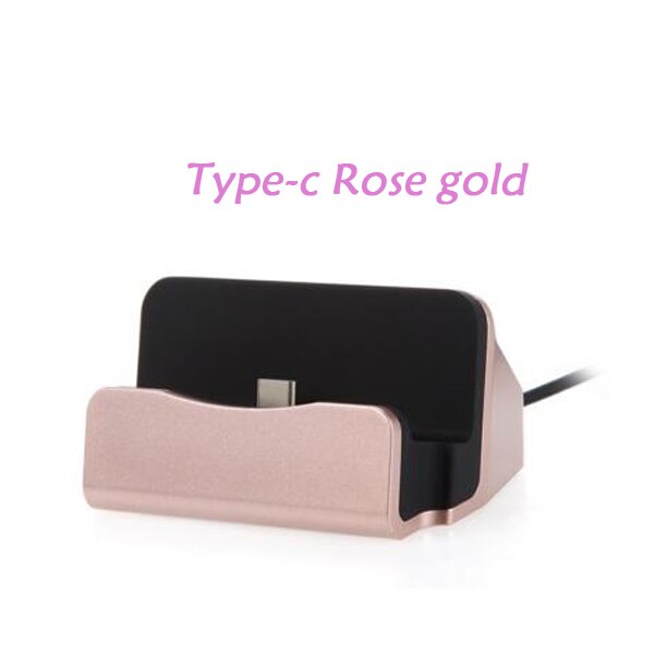 Station de charge USB Type C 3.0, pour Lg G6 Motorola Moto Z Z2 Z3 Play G5 G6 Plus Umidigi Z2 S2 A1 Pro, chargeur: rose gold color