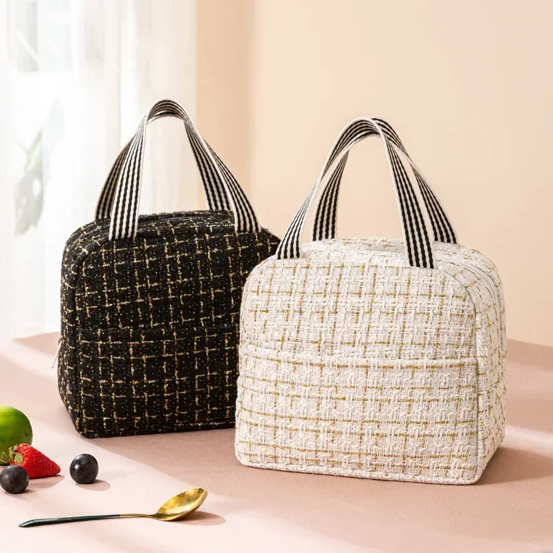 Ins Fashion Tote Lunchbox torba termiczna kobiety mężczyźni Bento do przechowywania izolowana torba na Lunch przenośna lodówka torby izolacyjne piknikowe torebka