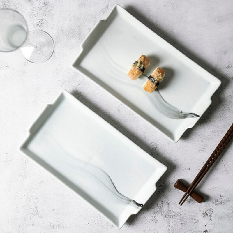 Chinese hand-painted dinner plate Korean tableware dinner plate dessert plate dry soak plate tea plate Kung Fu ceramic plate