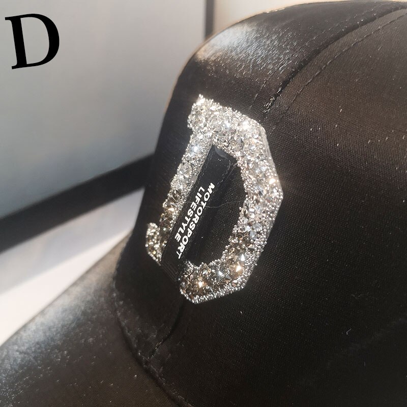 HT239 Katoen Snapback Hoeden Mode Strass D Brief Baseball Cap Mannen & Vrouwen Lente Herfst Vrouwelijke Straat Gorras Bone caps