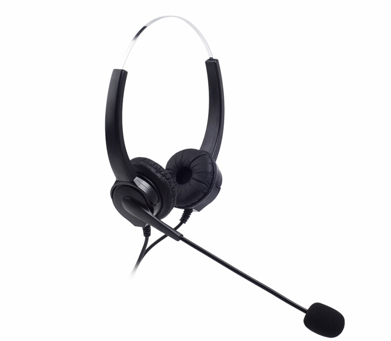 Telefon-headset mit geräuschunterdrückung für callcenter, schnurgebundenes binaurales telefon-headset  rj9 mit mikrofon für schulungen, marketing