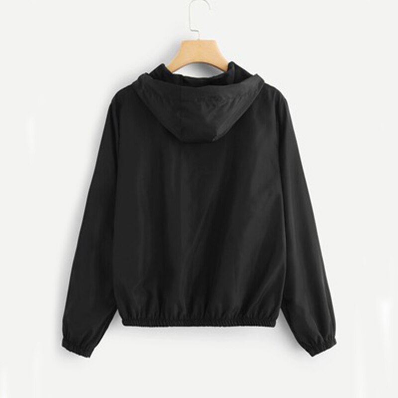 Chaqueta cortavientos con capucha y cremallera para mujer, chaqueta impermeable ligera para deportes al aire libre y senderismo, informal, a la , nueva
