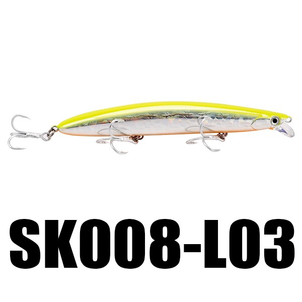 SeaKnight Brand SK008 Series 8PCS/Lot Minnow Fishing Lures 20g 125mm 0.3~0.9M Artificial Hard Bait 3D Eyes 3 Hooks Fishing Lure: 8 Pieces Color L03