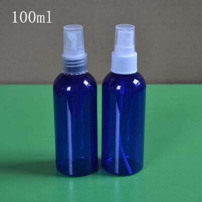 50 stuks 20ml 30ml 50ml 100ml blauwe plastic spray per parfumflesjes parfum toner lege verpakking lucifugaalflesjes: 100ml