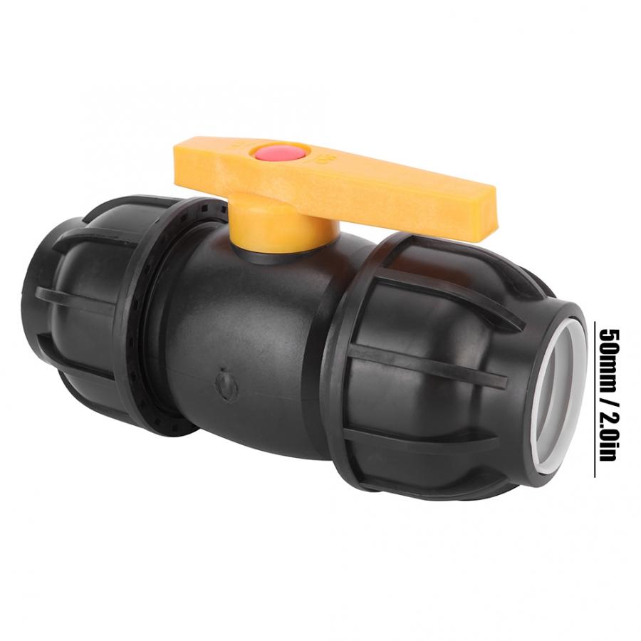 Ball Valve Connector PE Plastic 50mm Diameter Ball Valve Connector Water Pipe Fitting Accessories