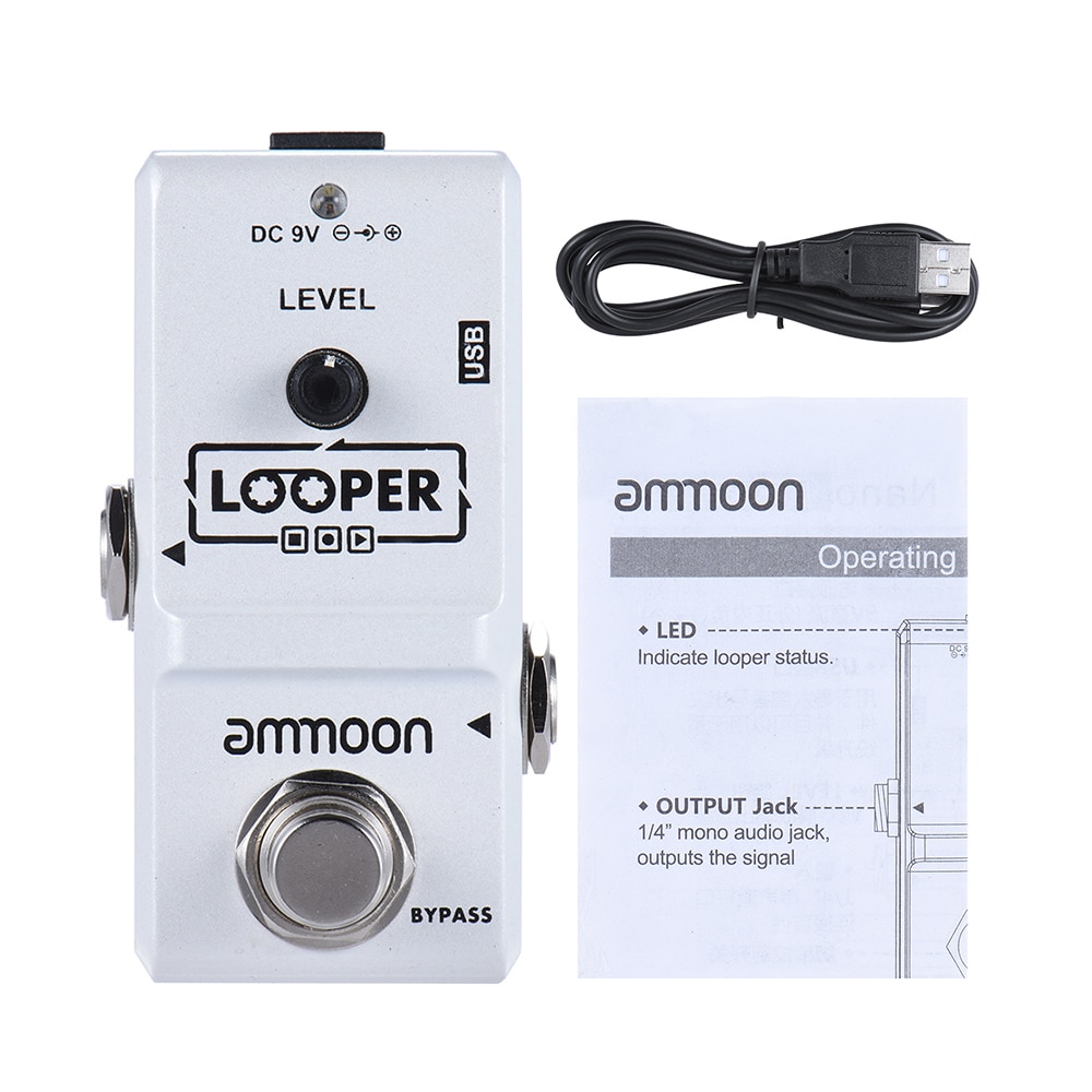 ammoon Looper Guitar Pedal Nano Series Loop Effect Pedal Electric Guitar Effect Pedal Looper True Bypass Unlimited Overdubs
