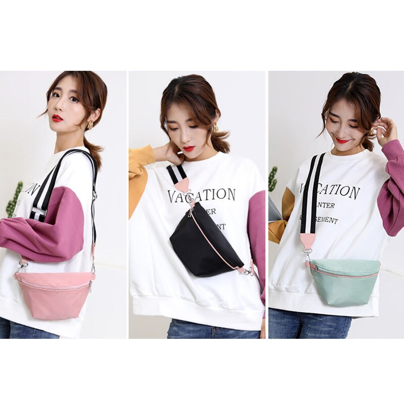 Roze dames kleine clutch tas borsttas crossbody portemonnee polsband effen oxford schoudertassen gestreepte schouderband