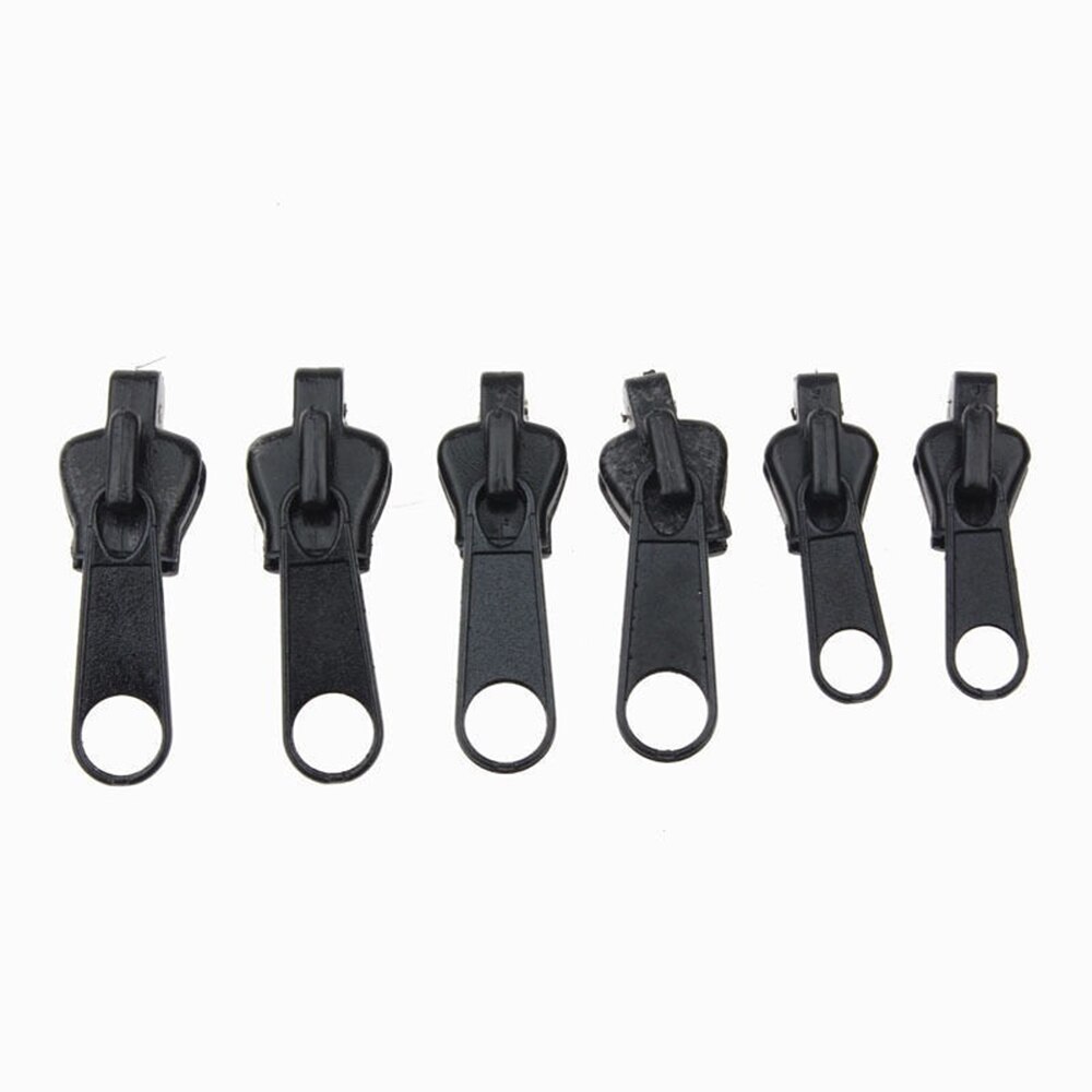 6pcs/lot Universal Fix A Zipper Repair Kit Replacement Zip Slider Teeth Fix Any Zipper Magic Instant Slider Zipper For Sewing: black