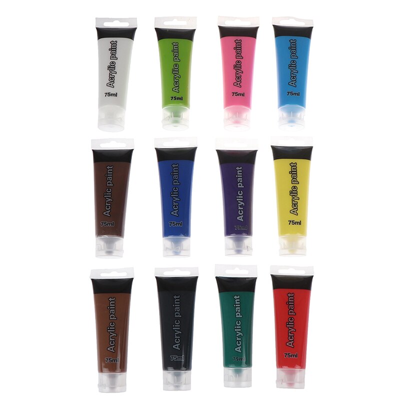 Arts 75ml acrylique tuyau mur peinture tissu peinture pour vêtements Textile ongle Fiber Pigment acrylique peintures grand Art fournitures artisanat