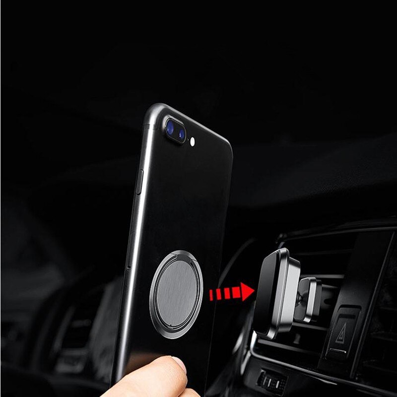 Mobile Phone Finger Ring 90 Degree Rotatable Smartphone Stand Holder For iPhone 8 7 6 6S 5 Samsung Huawei Metal Car Mount Stand