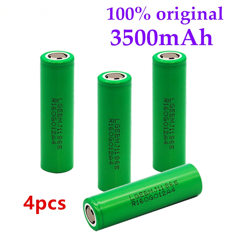 4Pcs 100% Originele MJ1 3.7 V 3500 Mah 18650 Lithium Oplaadbare Batterij Voor Zaklamp Batterijen Voor Lg MJ1 3500 mah Batterij