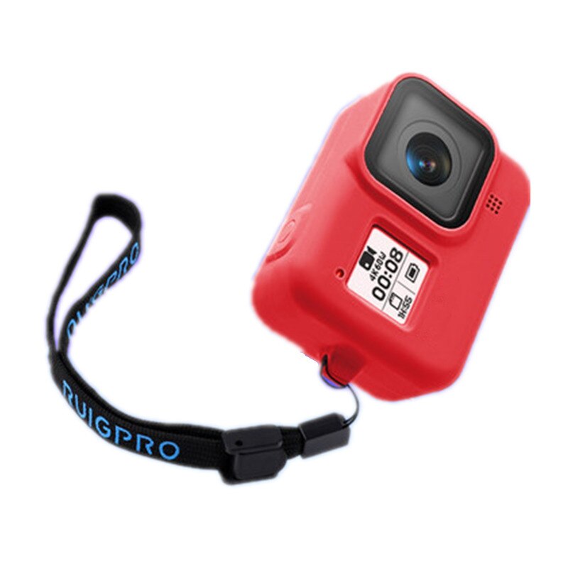 Go Pro 8 60M Waterproof Case Windshield Frame Silicone Case Diving Filter Bag For Gopro Hero 8 Black Action Camera Accessories: Red Silicone Case