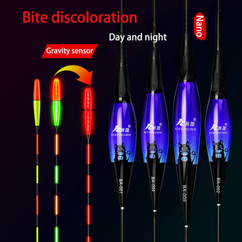 Smart Fishing Led Light Float 1Pcs Equipment Including Battery CR425 Night fishing Tie Gravity sensing chip stopper accessories