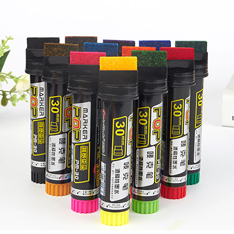 12Stck Pop Wasserdichte Farbe 30MM 20MM 12MM dauerhaft Nachfüllbare Marker Stift Skizzieren Graffiti Marker Poster stift Schule Liefert: Weiß