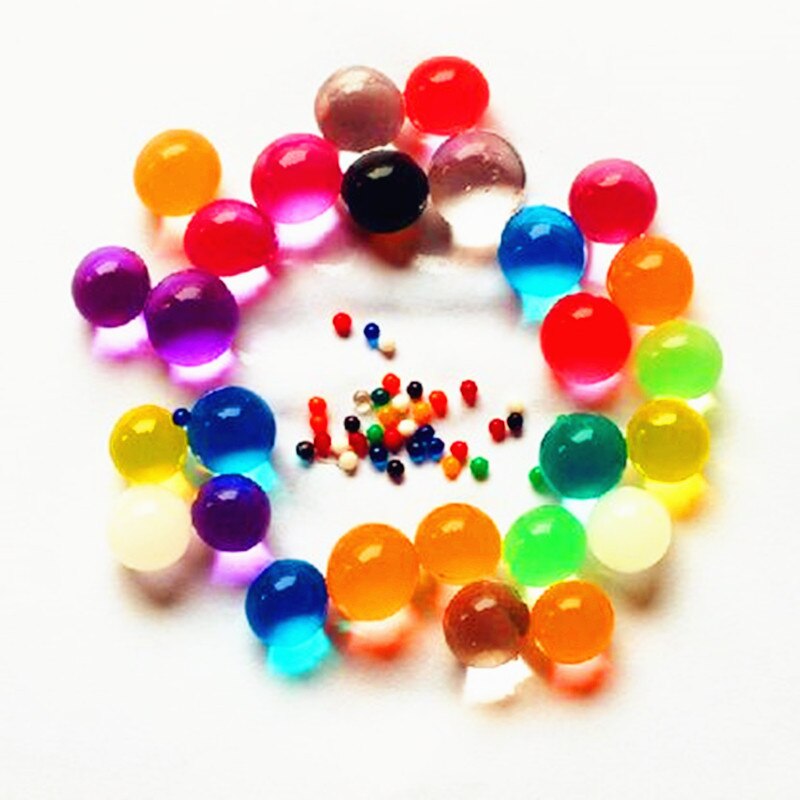 100 pçs/saco cristal do solo lama gel crianças crianças brinquedo água grânulos crescendo bolas de água casamento casa vasos decoração