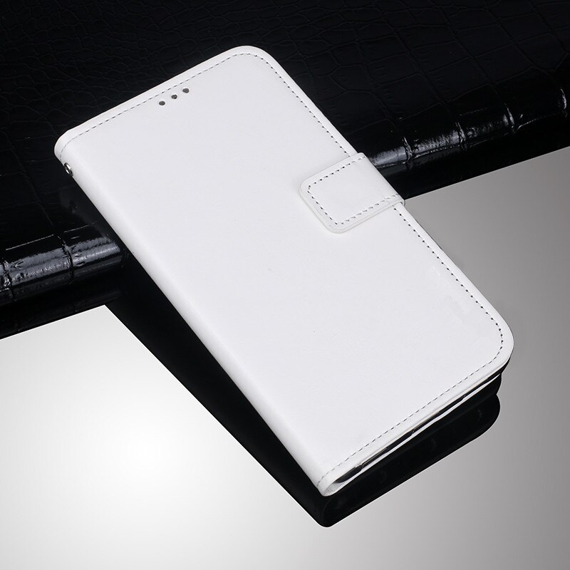 Realme C3(3 cámaras) 6,5 "Flip Cartera de cuero de negocios Fundas teléfono carcasa Realme C3 volver huella cubierta Coque Accesorios: Blanco