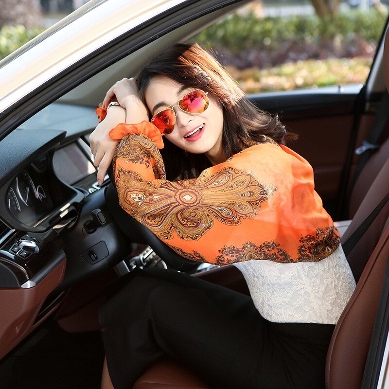 Anti-Uv Sjaal Licht Chiffon Arm Warmers Voor Vrouwen Ademend Sunproof Mouw Shawl Voor Outdoor Unieke: 07
