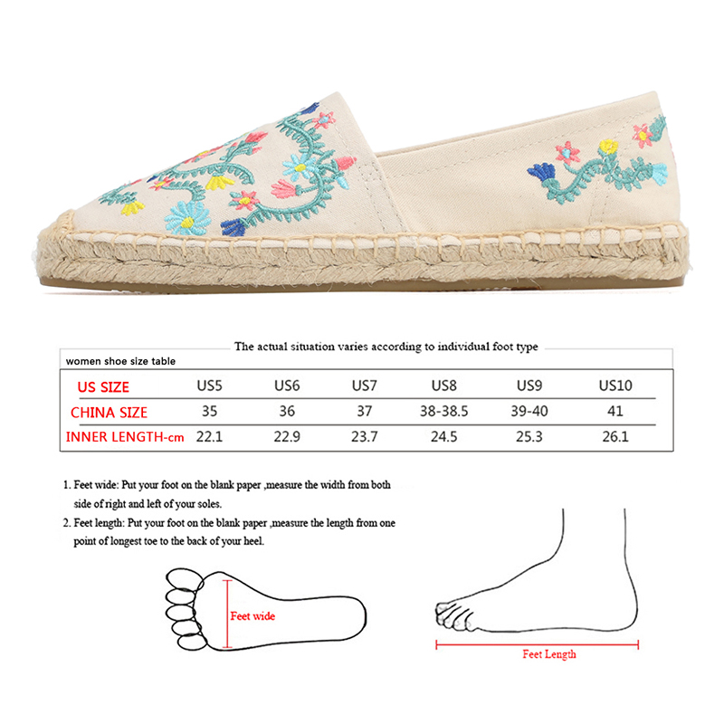 Borduurwerk cavans platte espadrilles vrouwen platte loafer slip op platte schoenen