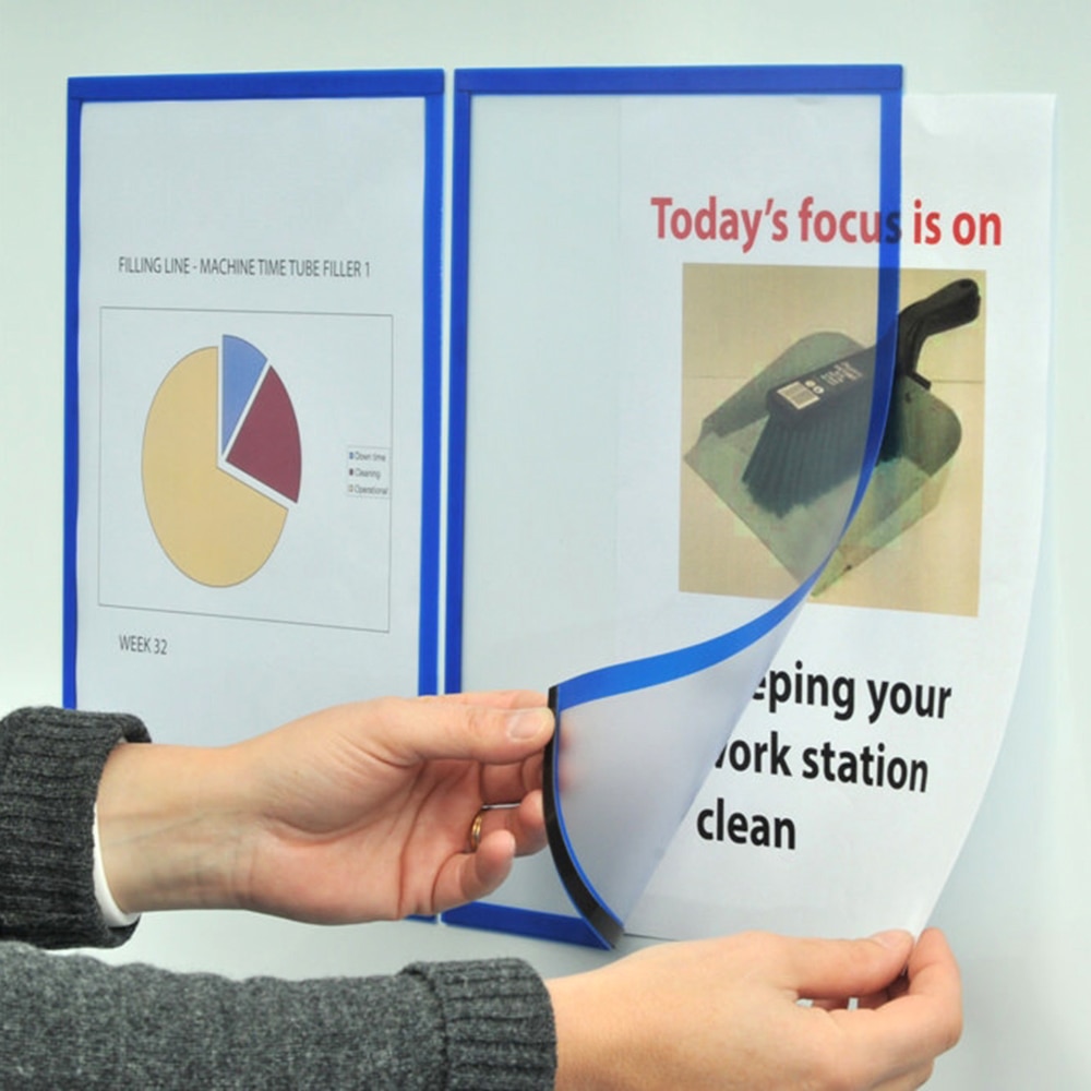 Magnetic File Frame Transparent PVC Document Display Frame for A4 Size Letter Paper Photo Picture Work Schedule