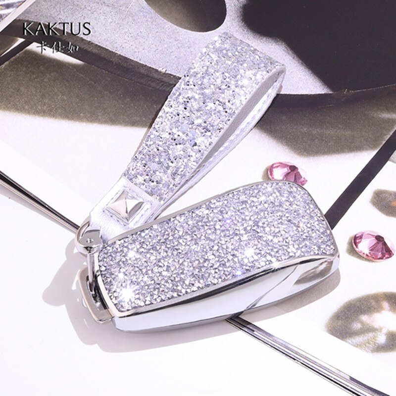 Female Luxury Diamond Crystal Shining Car Key Case Cover for Mercedes Benz E Class W213 E200 E200L E300 E300L: E-sliver keychain
