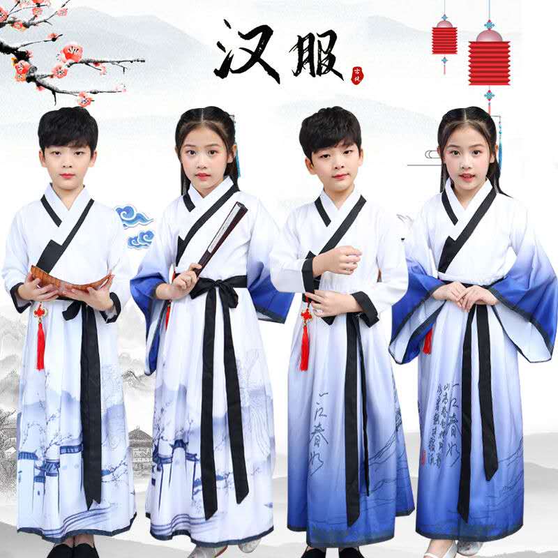 freundlicher Han Fu Traditionelle Chinesische Kleidung für Jungen und Mädchen Jünger der Chinesischen Jahrgang freundlicher Festival Kleidung