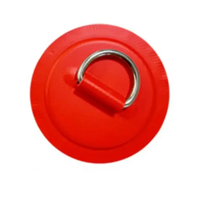 1PC Surfboard Dinghy Boat PVC Patch Stainless Steel DRing Pad Deck Rigging Rope Ring Buckle Kayaking Inflatable Boat Accessories: Red
