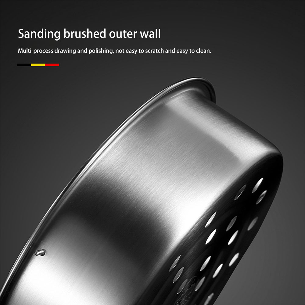 Steam Rice Cooker Steamer Bamboo Cooker Basket Dumpling Dim Sum Stainless Steel Thicken Deepen Household With Non Slip Handle