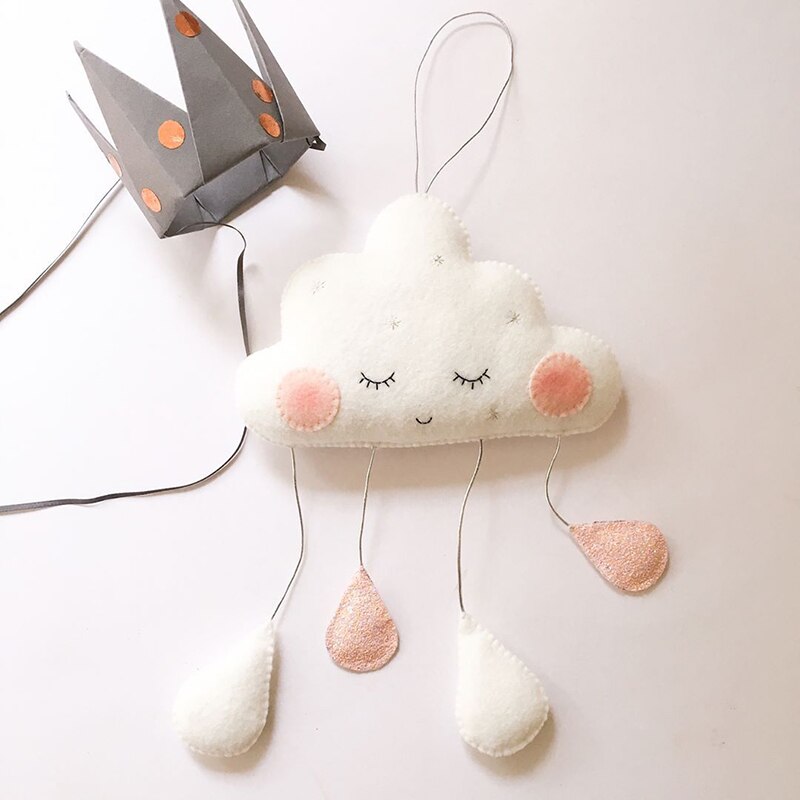 1Pc Wolken Wind Chime Baby Bed Bel Kinderkamer Decoratie Fotografie Props Zachte Rammelaars Mobiele Wandelwagen Opknoping Baby speelgoed