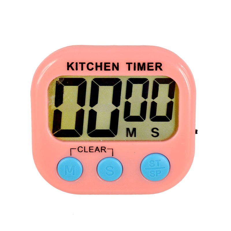 *10 PCS Magnetic Digital Clock Large LCD Kitchen Cooking Timer Loud Alarm Timer Count Down Up Timer: Pink