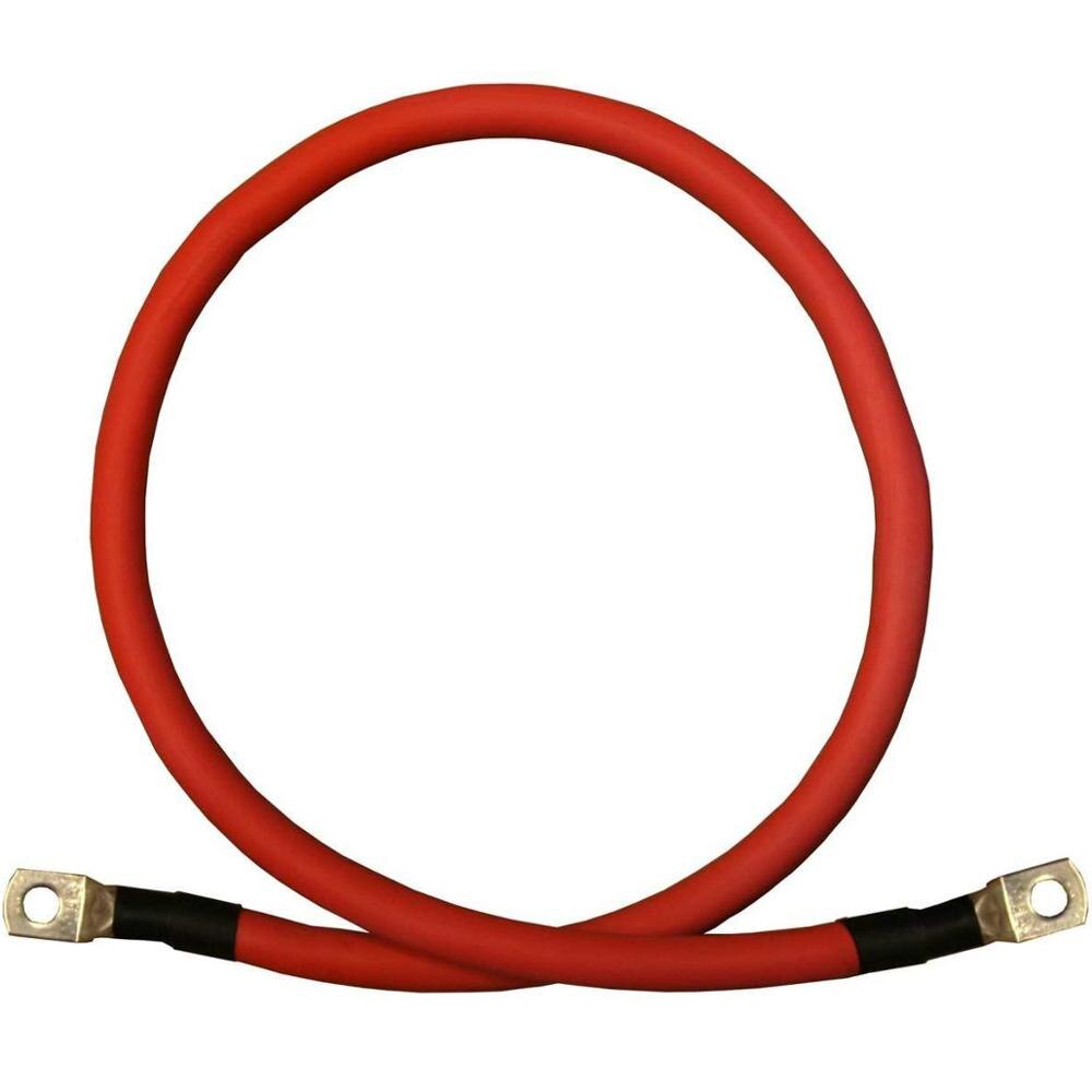 Câbles de l'onduleur de batterie en cuivre pur, calibre 4 AWG, rouge + noir, pour installation solaire, camping-Car, voiture, bateau, 1 ft. 2 ft