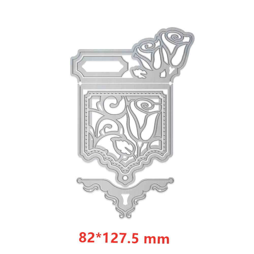 Juego de deslizadores de bolsillo flores de arco iris puerta Clorious Límite de borde cuadrados marcos Metal troqueles de corte para tarjetas para álbum de recortes DIY Crafts 20: Picture 4