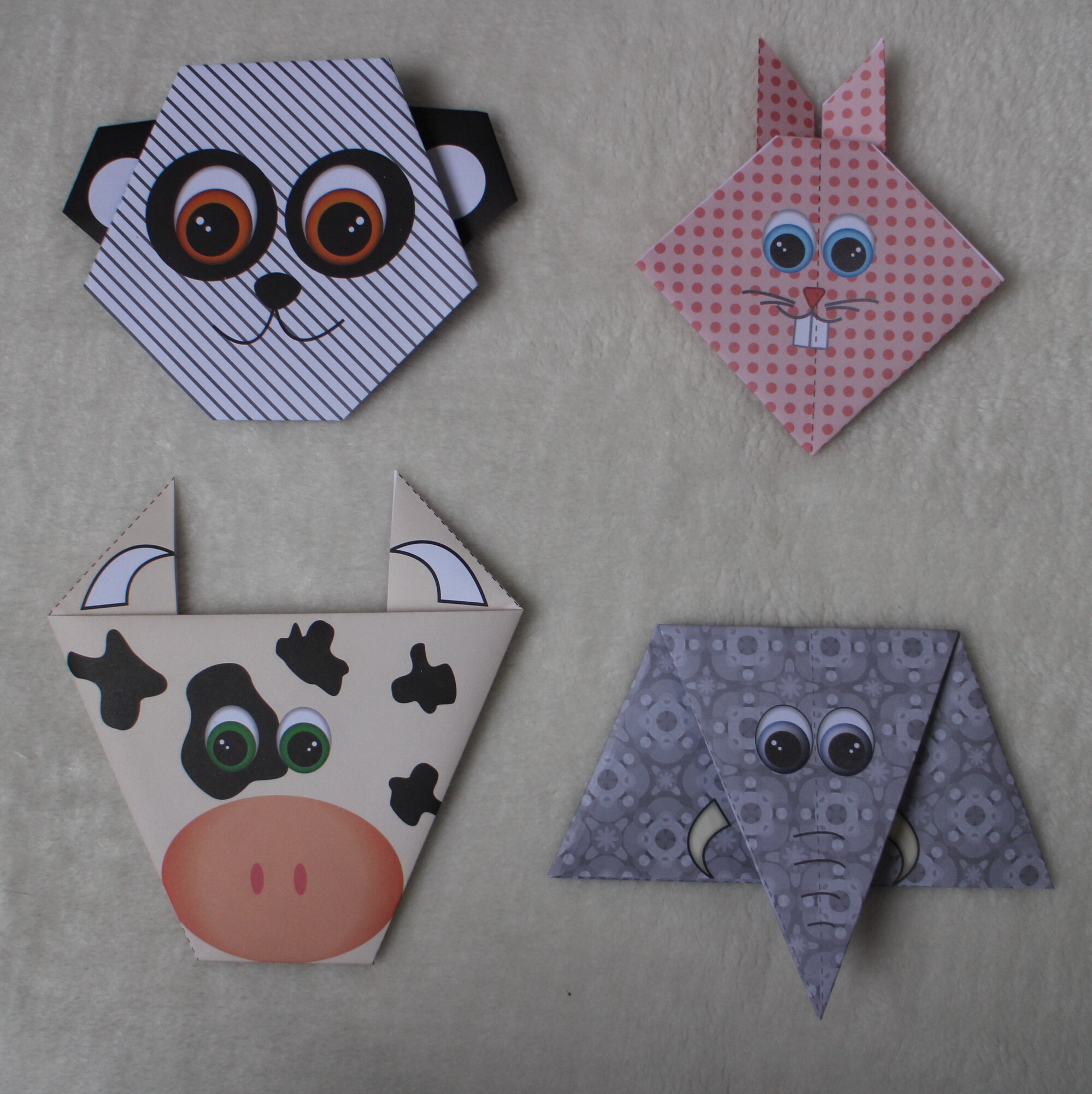 Origami Paper DIY Handicraft Instructional Animal Kraft Papers for Kids Beginners Training and School Craft Lessons