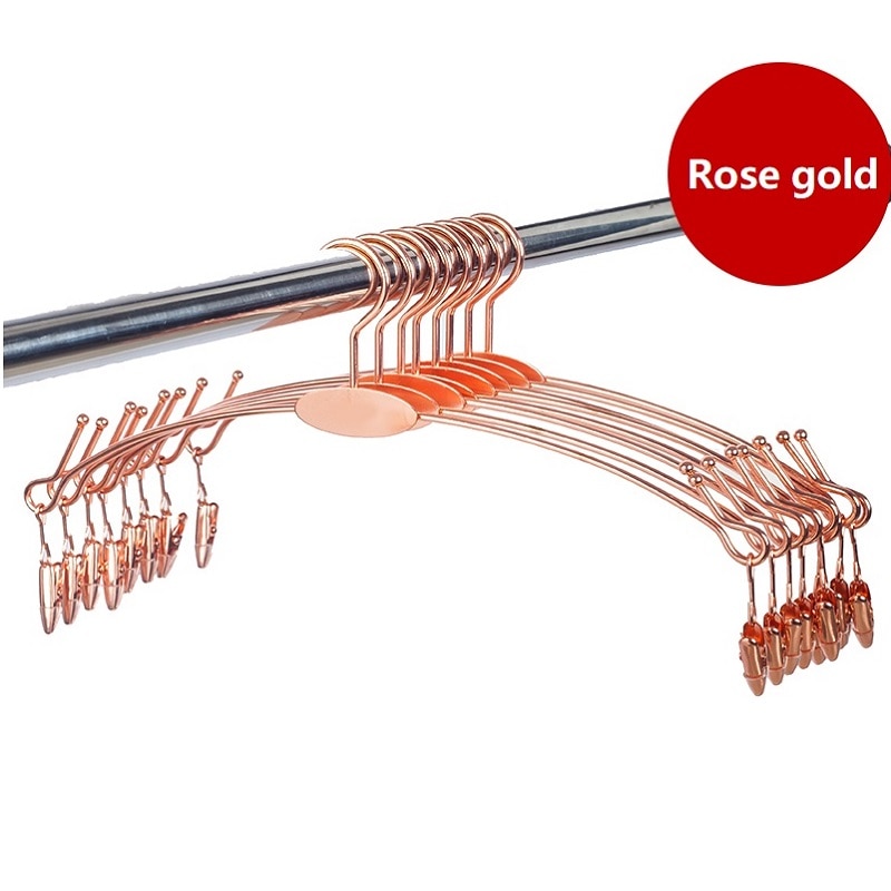 20 stk/sæt rose guld bøjler udsøgt metal fed skridsikker undertøj legeret bøjle bh tøjklemme bh trusser klip tøj stativer
