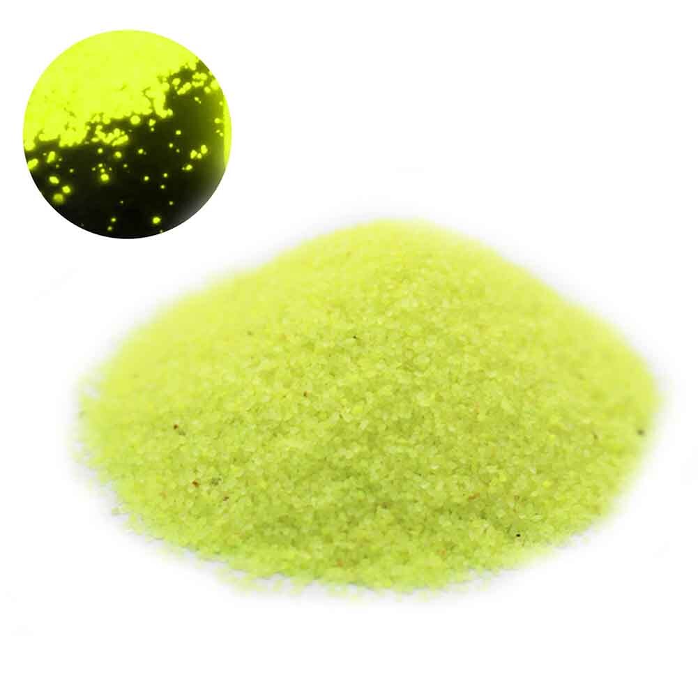 Önskar flaska fluorescerande lysande sand fisk akvarium dekor hem diy glöd i mörka barn fest för trädgårds ornament inte giftiga: Gul