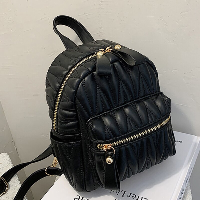 Dames Zacht Leer Pu Lederen Rugzak Retro Rugzak Vrouwelijke Student Schooltas Vakantiereizen Rugzak Mini Schooltas