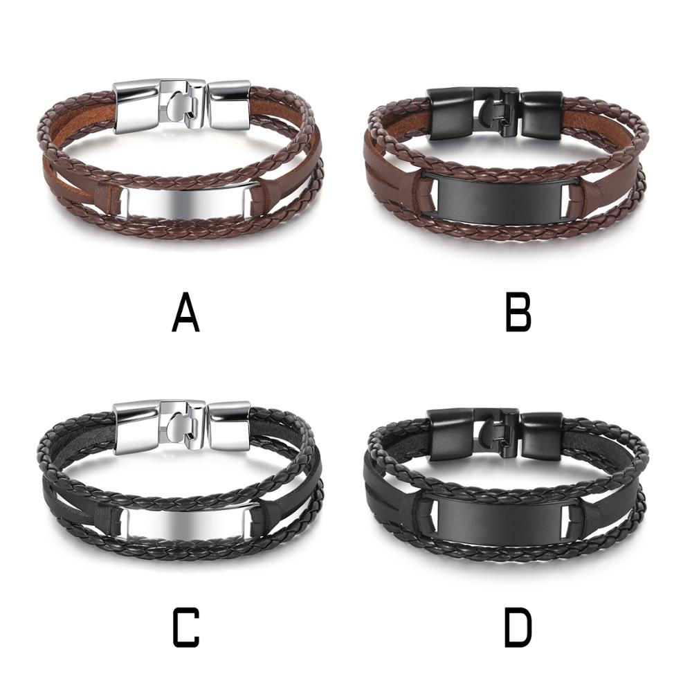 The Nana gave her Grandson leather bracelet stainless steel carvings as a .