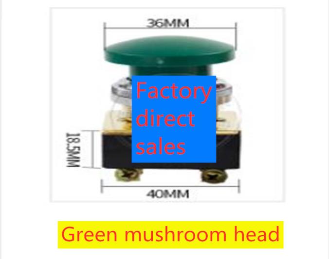 LA2 Knop Switch Self-Reset Knop Platte Kop Platte Knop Paddestoel Hoofd Installatie Kaliber 30Mm Rood Groen: Bourgondië
