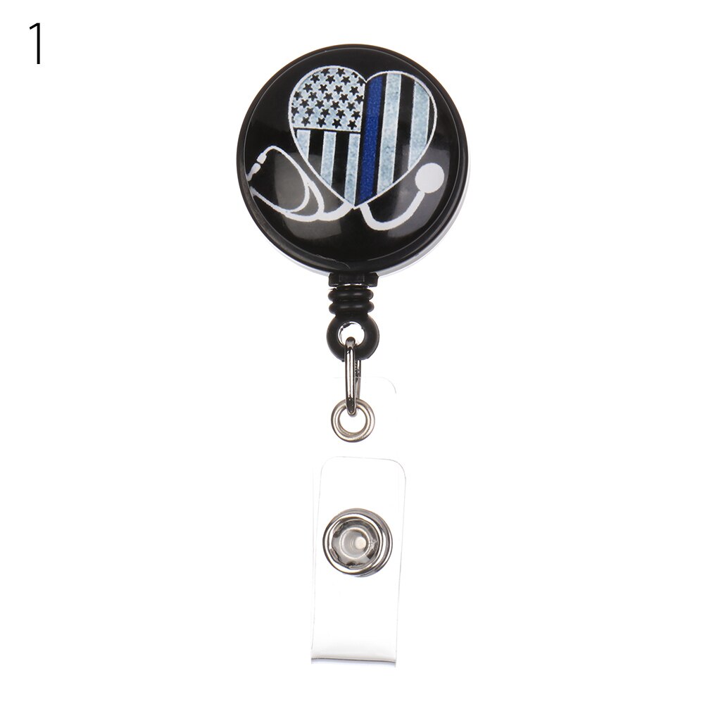 1PC Unisex Kreative Versenkbare Abzeichen Reel Krankenschwester ID Name Display Karte Abzeichen Halter Anti-Verloren Clip Key Ring lanyard Büro Liefern: Style A  1