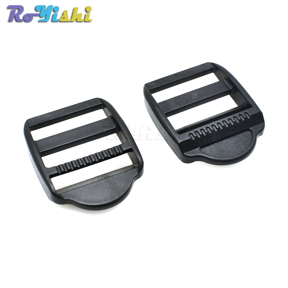 1"Black Ladder Lock Slider Plastic Buckles Backpack Straps Webbing 25mm