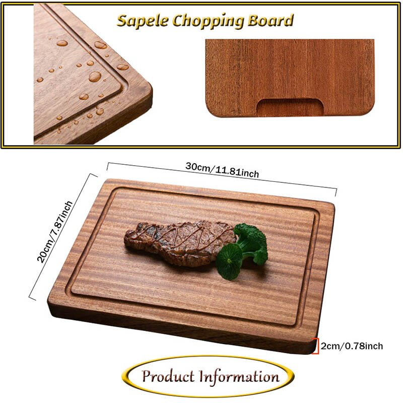 TEENRA Solid Wood Cutting Board Non-slip Kitchen Chopping Board Vegetable Meat Tools Cutting Board Kitchen Accessories