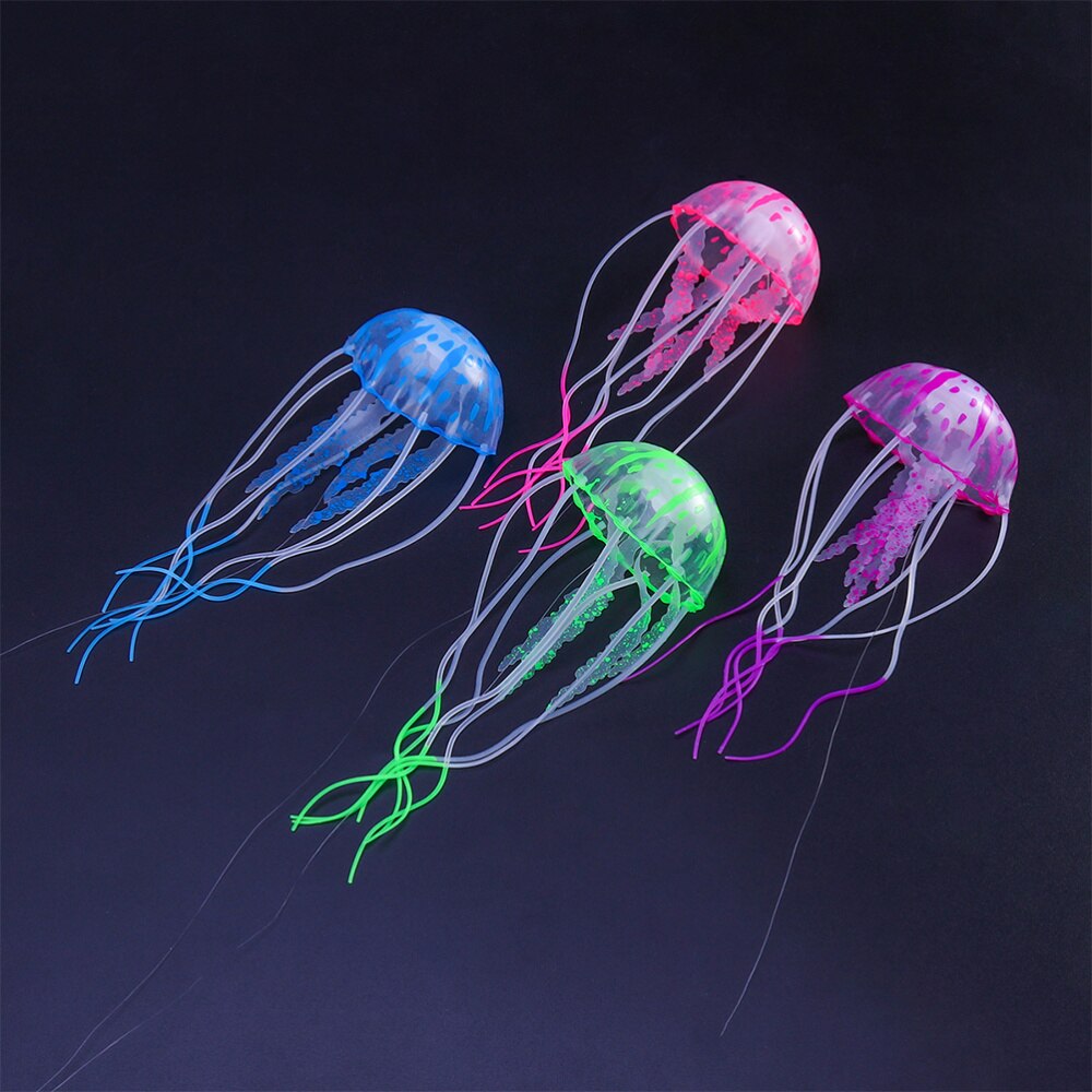 4Pcs Lichtgevende Simulatie Kwallen Kunstmatige Kwallen Versiering Creatieve Decor Voor Aquarium Fish Tank (Willekeurige Kleur)