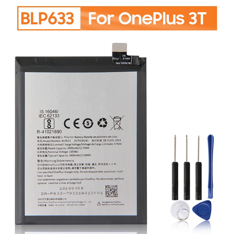 OnePlus originale Batteria di Ricambio BLP657 Per OnePlus 6 6T 7 7T BLP699 7 Pro 7T Pro OnePlus 5 5T BLP571 Per OnePlus 1 2 3 3T: BLP633-OnePlus 3T