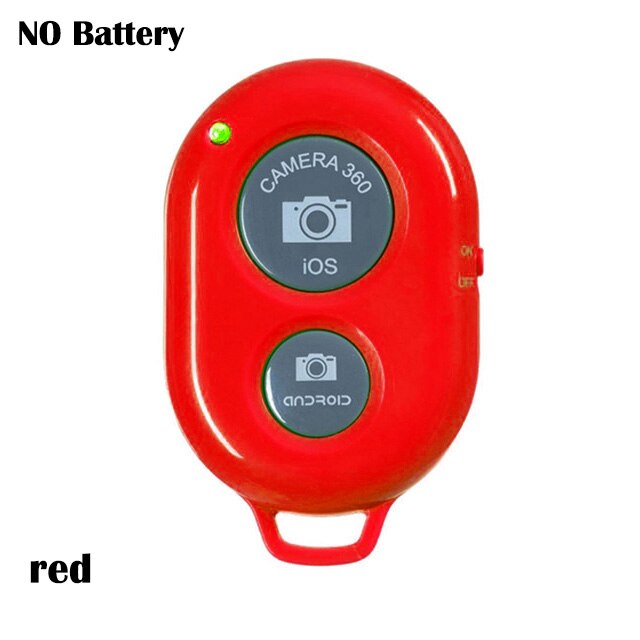 Wireless Bluetooth Remote Control Camera Shutter Release Selfie Button Controller Self-Timer Clicker for iOS Android Devices: Red no battery