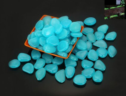 JOYLIVE – pierres décoratives pour Aquarium, pierres lumineuses qui brillent dans la nuit, pour le jardin, 20 pièces: Sky Blue 20