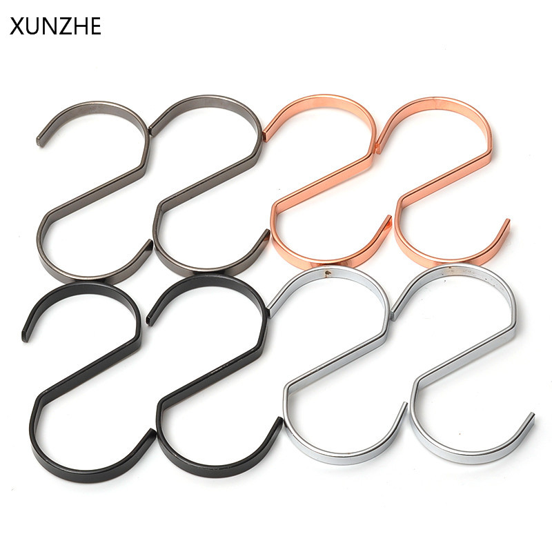 Xunzhe 2 stk multicolor s form flad krog rustfrit stål universal bøjle rack multifunktion hjemme badeværelse køkken tilbehør