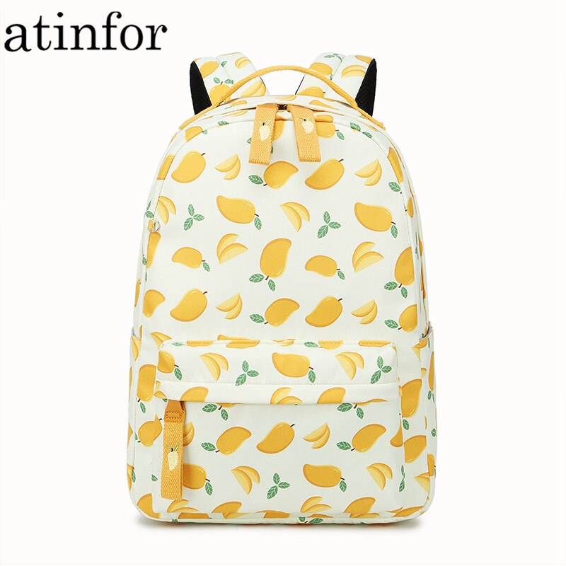 Atinfor imperméable à l'eau femmes fruits impression sac à dos adolescent sac à dos mignon fille voyage sac à dos sac à dos cartable