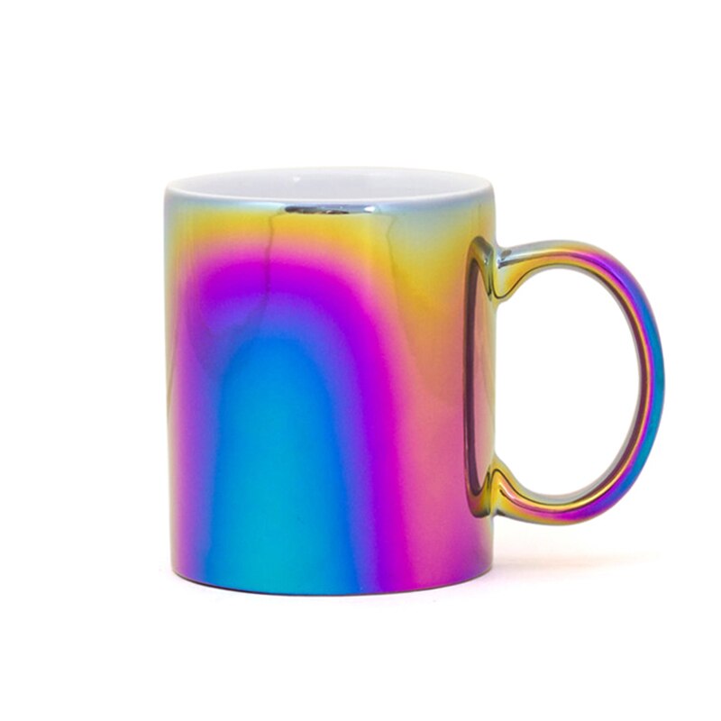Taza De unicornio con arcoiris iridiscente, Vintage, sirena, galvanoplastia, tazona, Tazas De café Creativas, Nespresso, unicornio: 1pc