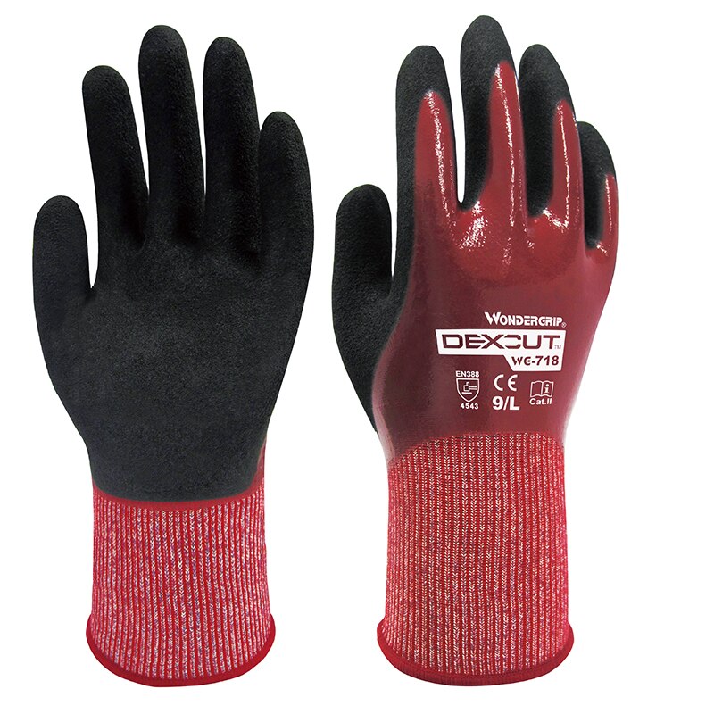 1 paar oliebestendige handschoenen nitrilrubber slijtvaste handschoen antibiotica waterdichte handschoen chemisch bestendige werkhandschoenen: Wg -718 / Ik