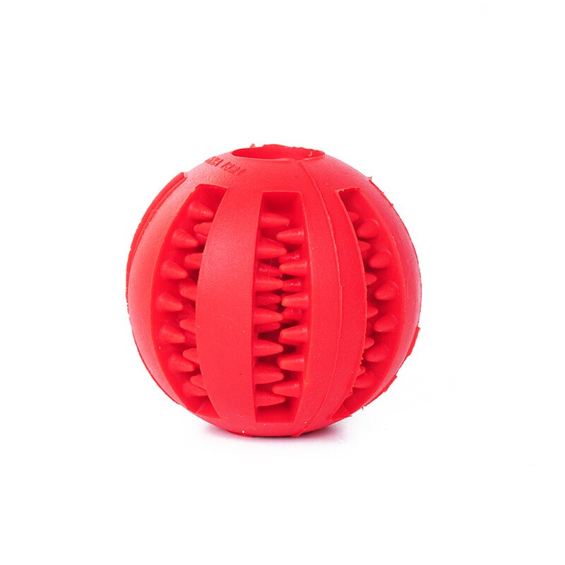 Bola de goma para perro mascota, divertido juguete, herramienta de alimentación para dientes masticar, juguete para jugar con perros, soporte de dispensación Dental para entrenamiento: Red / S