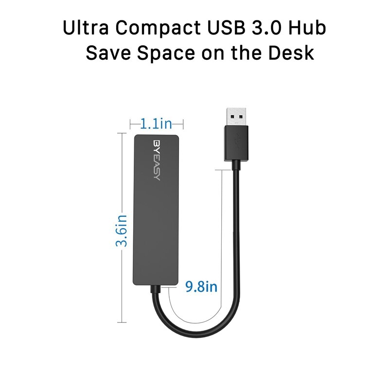-byeasy uc -109 usb hub 4 port usb 3.0 hub ultratunn bärbar datahubb tillämplig för bärbar bärbar dator